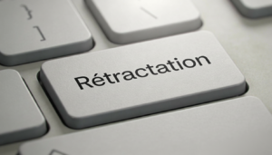 touche de clavier avec le mot r&eacute;tractation